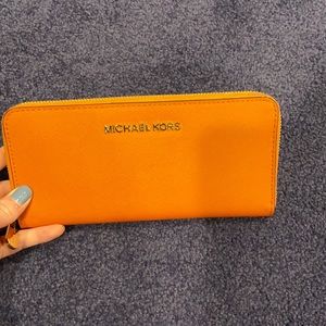Orange Michael Kors Wallet